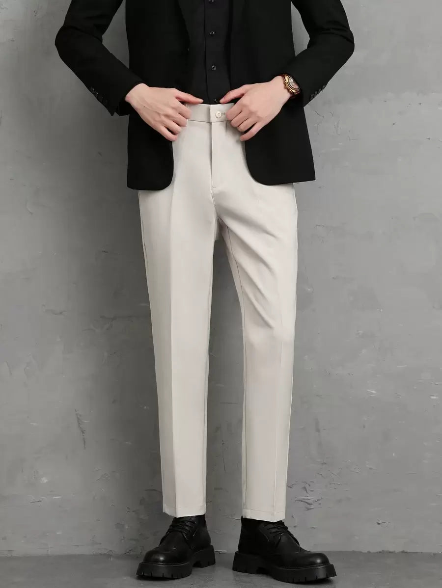Men's Straight Leg Casual Formal Pants