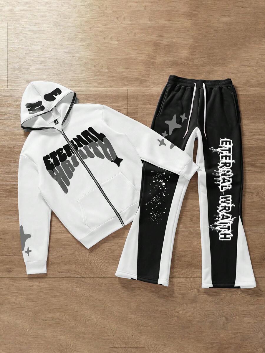 Men's Print Hoodie & Sweatpants 2 Pieces