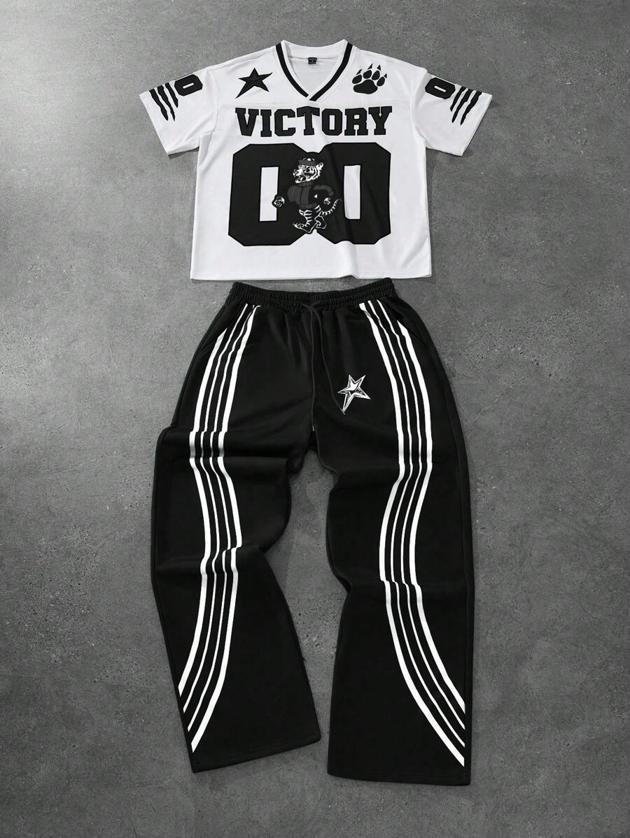 Men’s Short Sleeve T-Shirt And Pants 2pcs Set