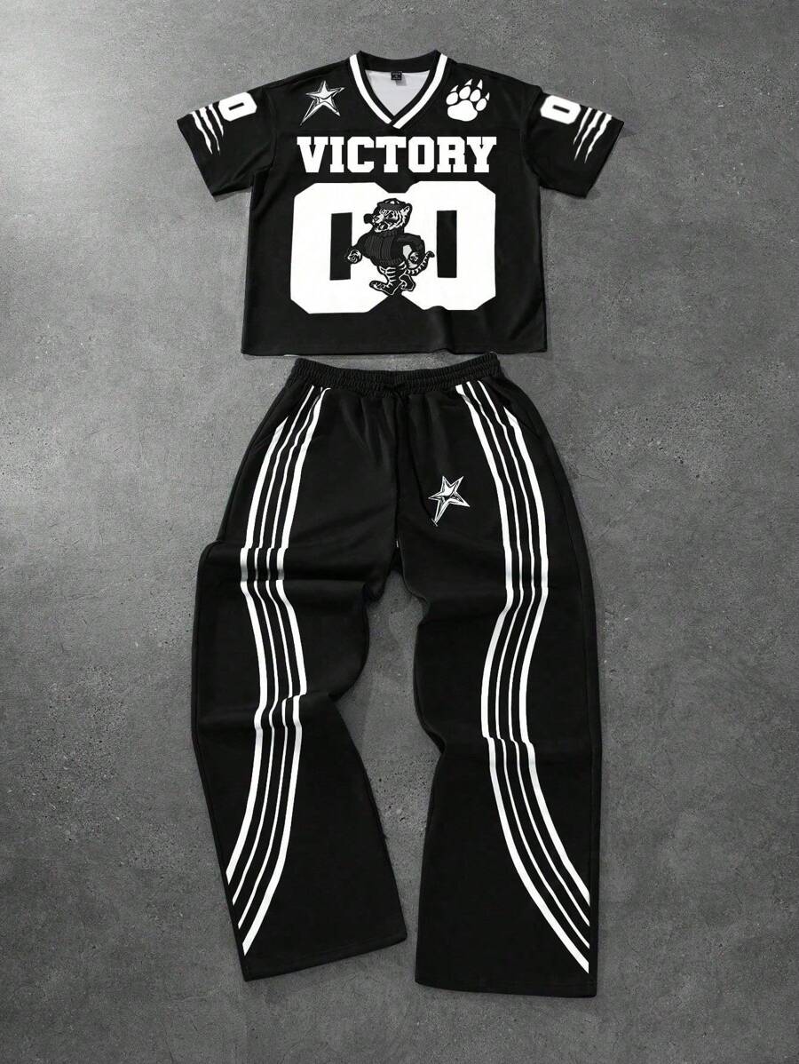 Men’s Short Sleeve T-Shirt And Pants 2pcs Set
