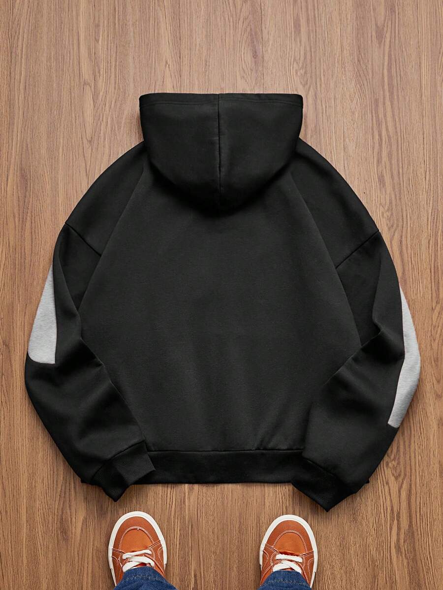 Knitted Everyday Casual Loose Patchwork Hoodie