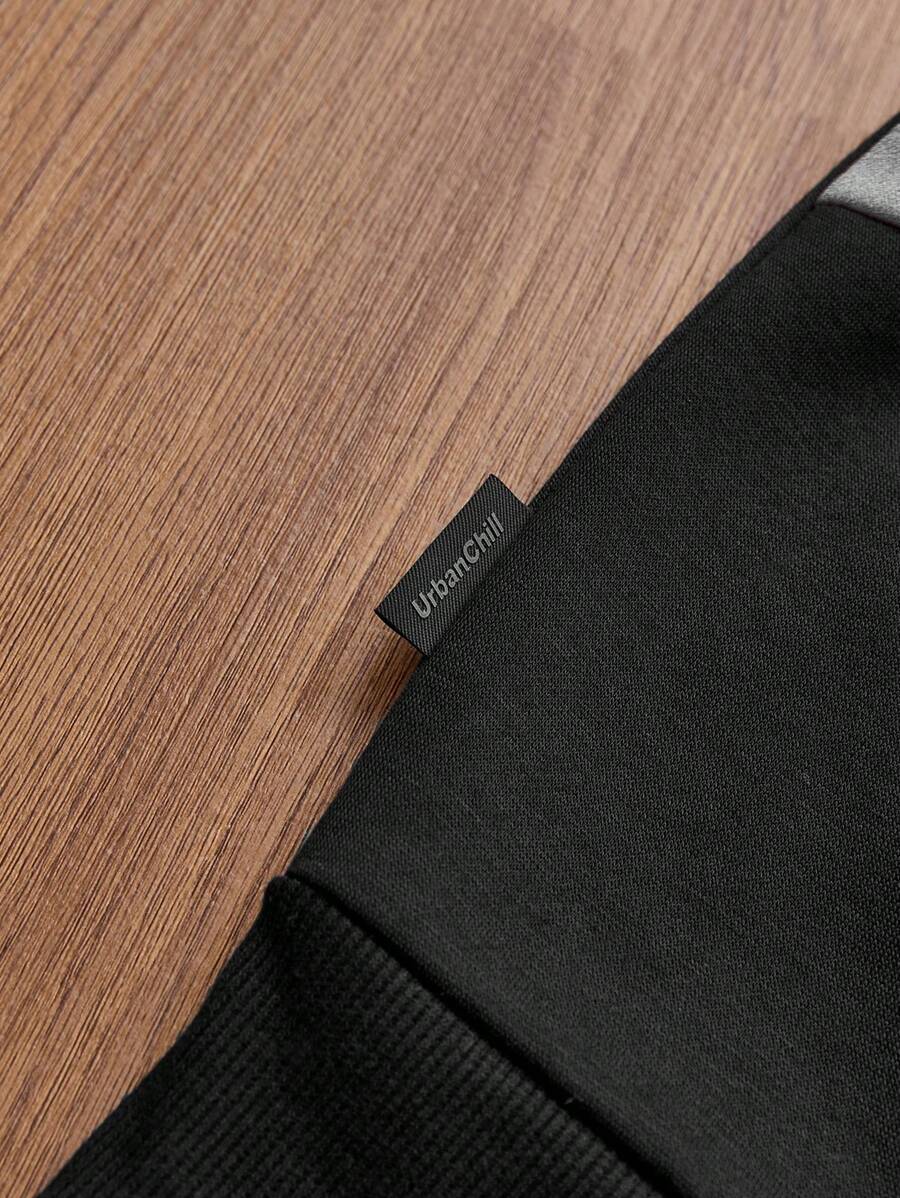 Knitted Everyday Casual Loose Patchwork Hoodie
