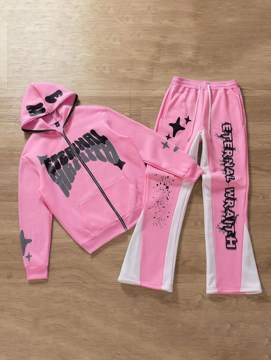 Men's Print Hoodie & Sweatpants 2 Pieces