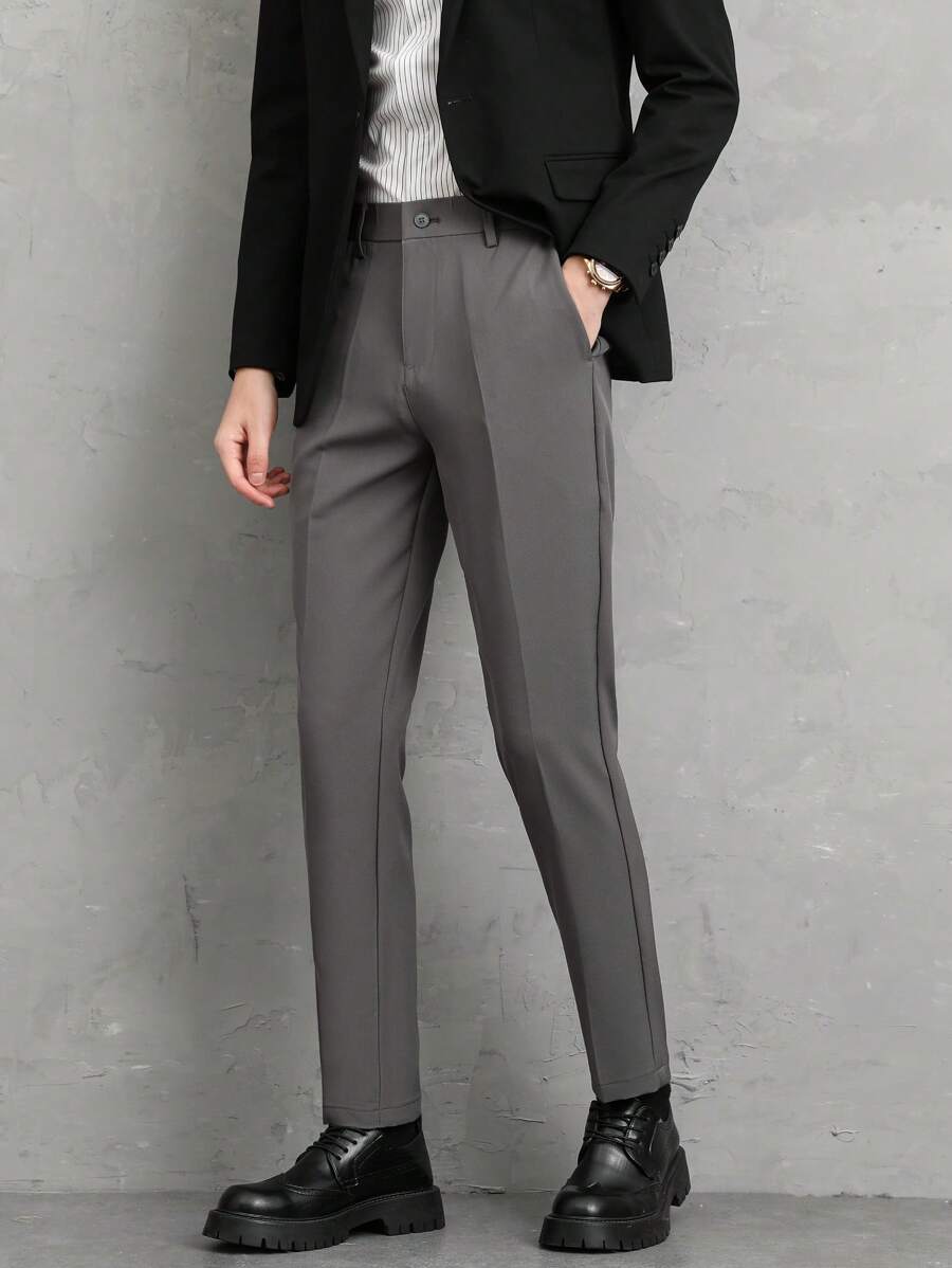 Men's Straight Leg Casual Formal Pants