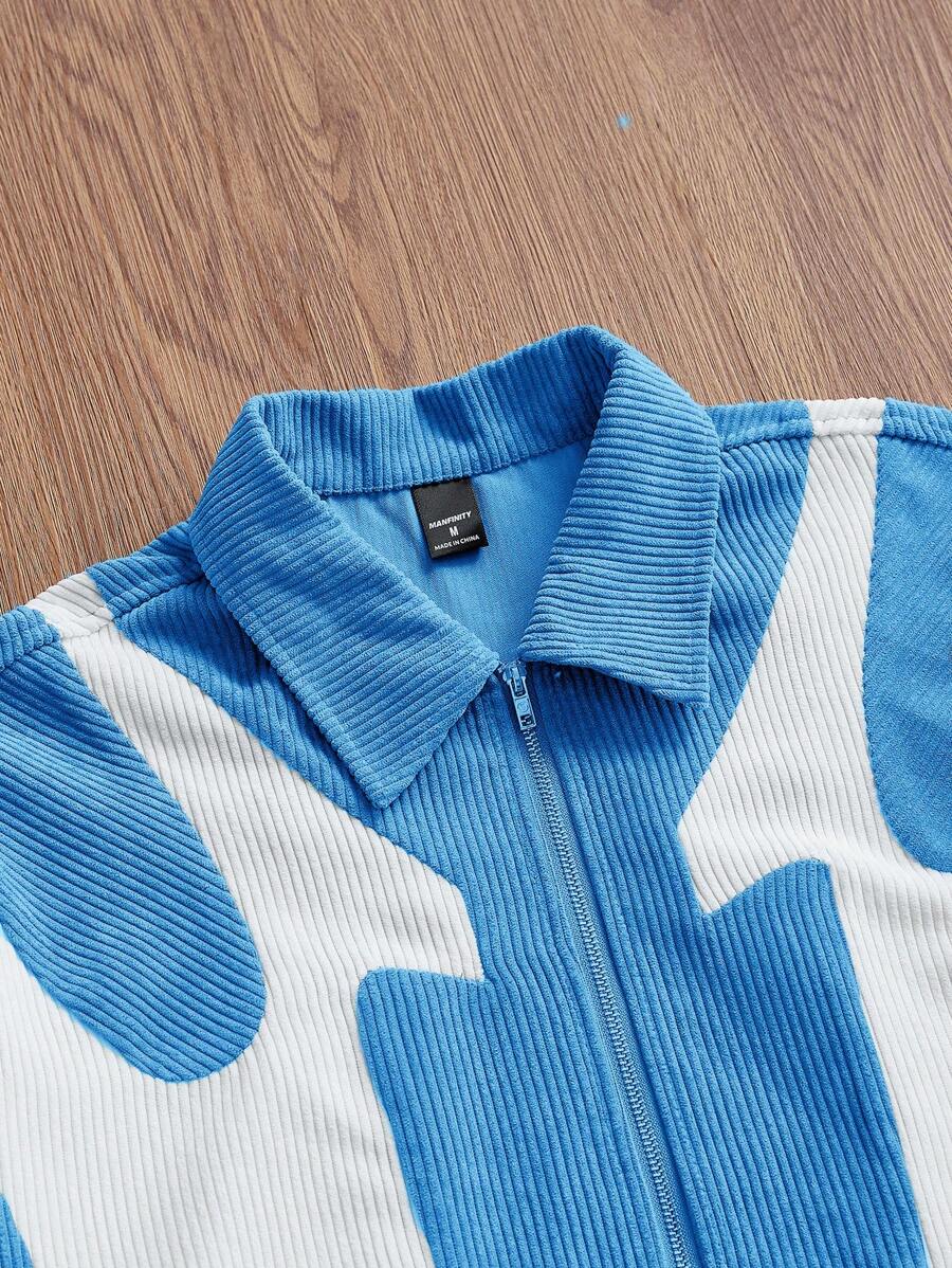Patchwork Corduroy Long Sleeve Shirt