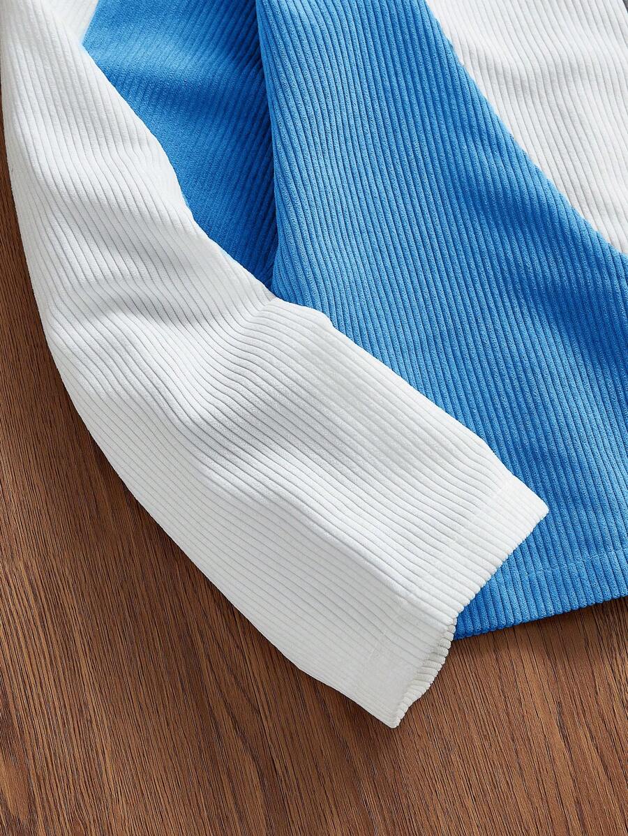 Patchwork Corduroy Long Sleeve Shirt
