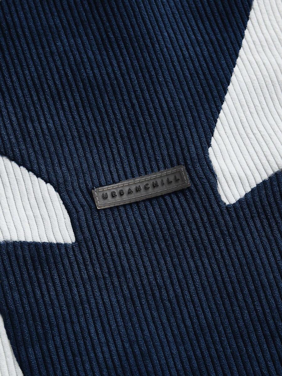 Patchwork Corduroy Long Sleeve Shirt