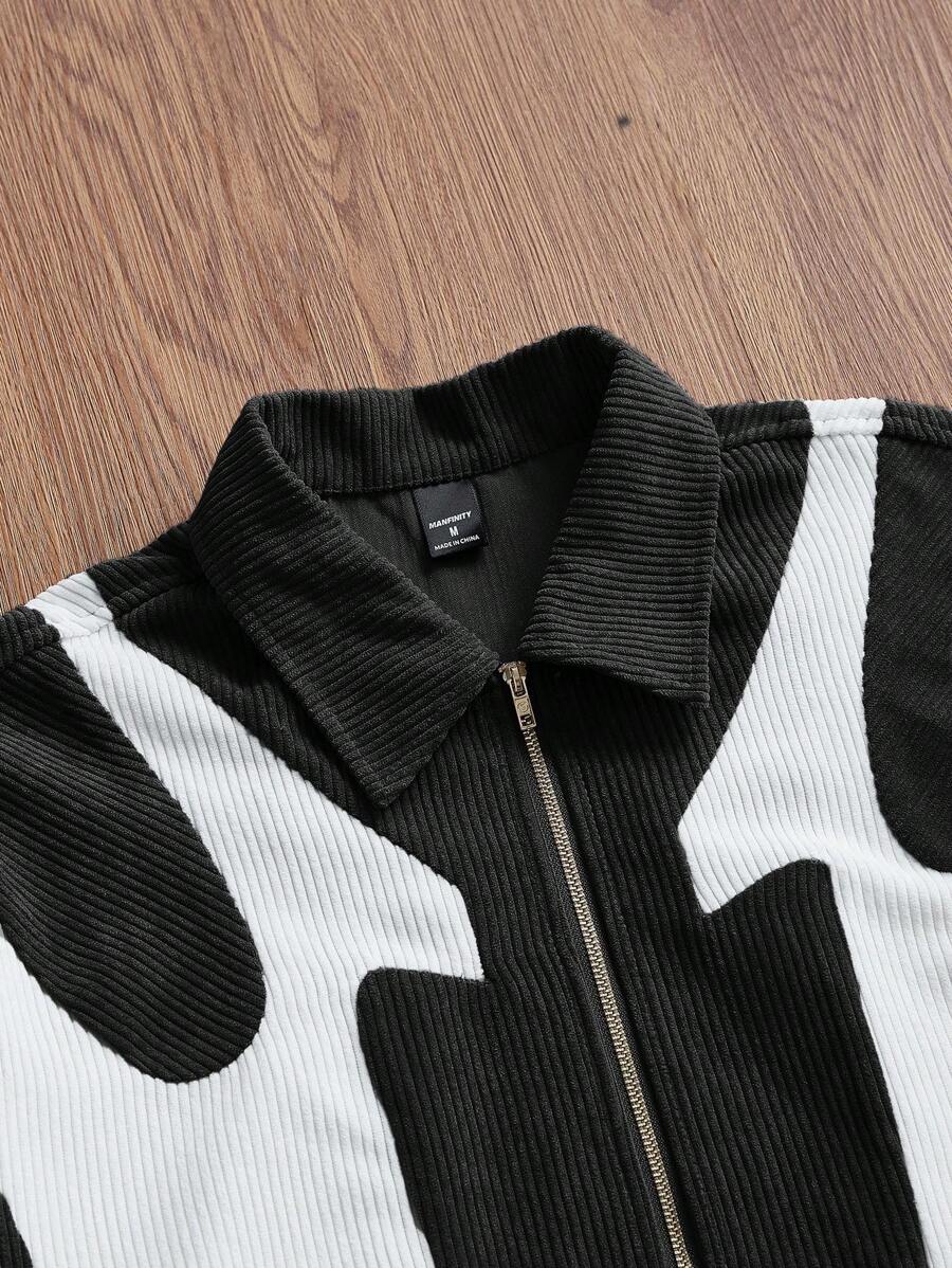 Patchwork Corduroy Long Sleeve Shirt
