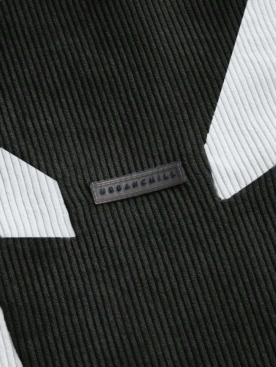 Patchwork Corduroy Long Sleeve Shirt