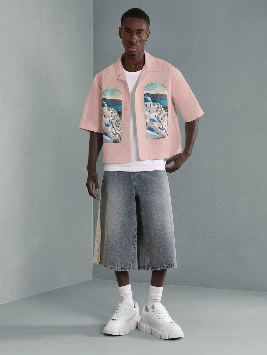 Print Button-Up Resort Shirt