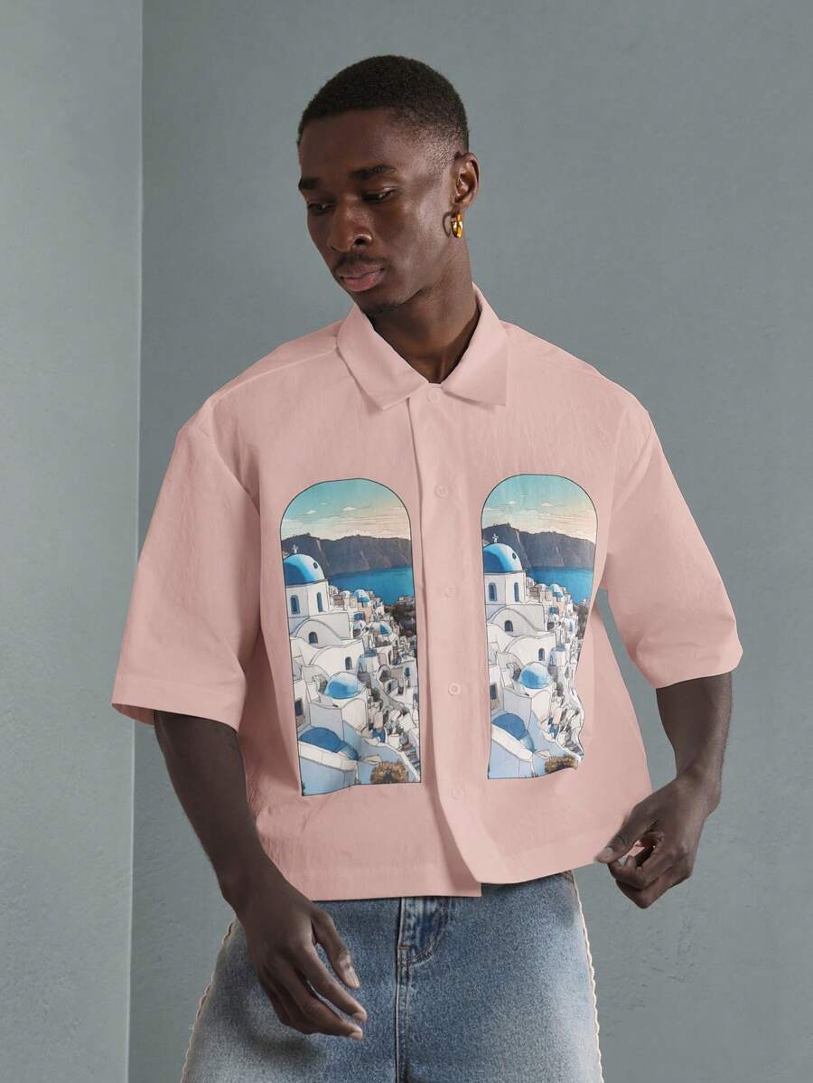 Print Button-Up Resort Shirt