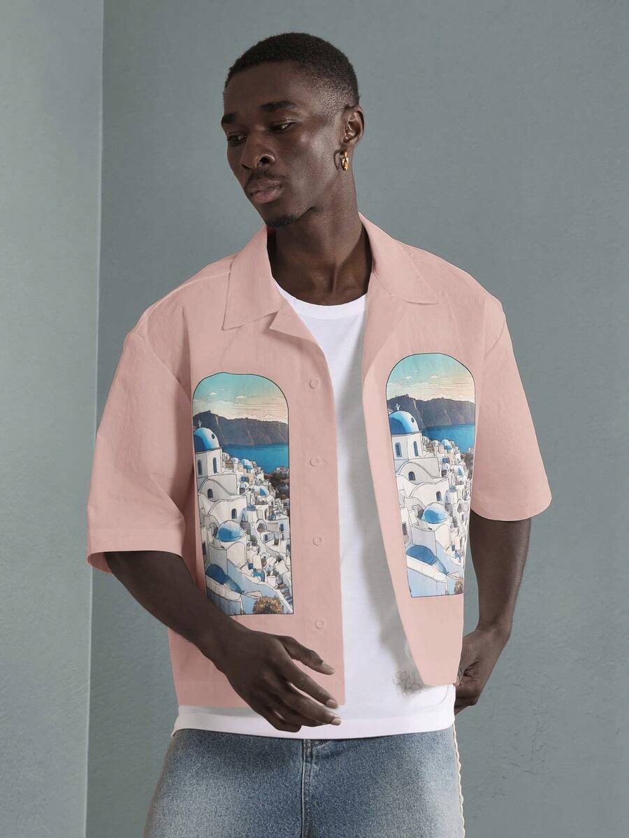 Print Button-Up Resort Shirt