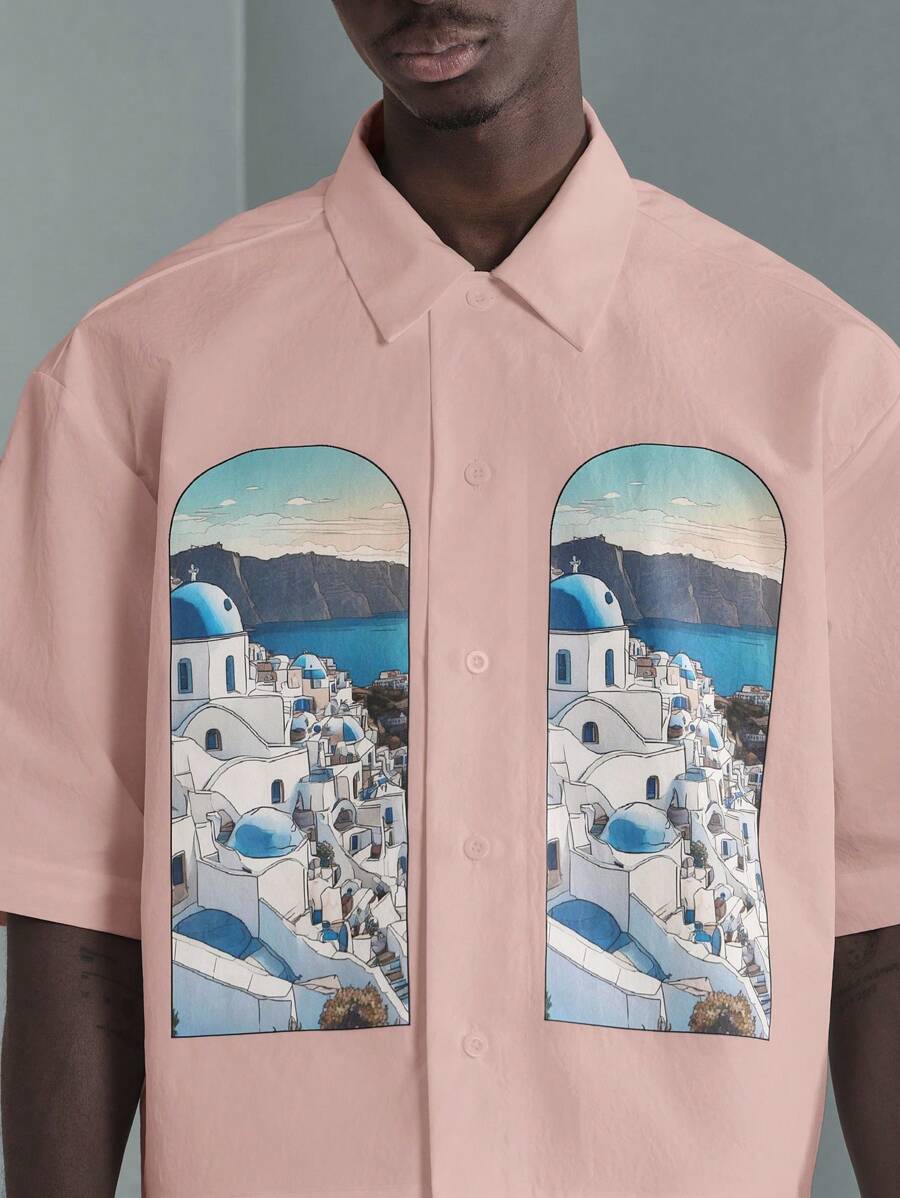 Print Button-Up Resort Shirt