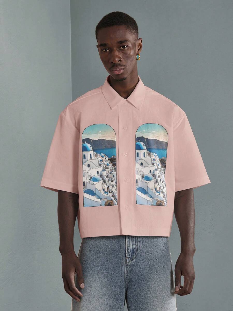 Print Button-Up Resort Shirt