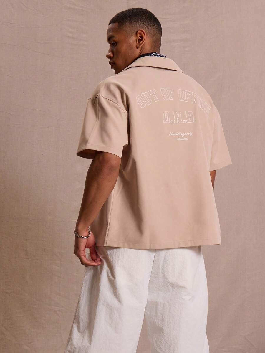 Button Up Short Sleeve Graphic Bowling Shirt