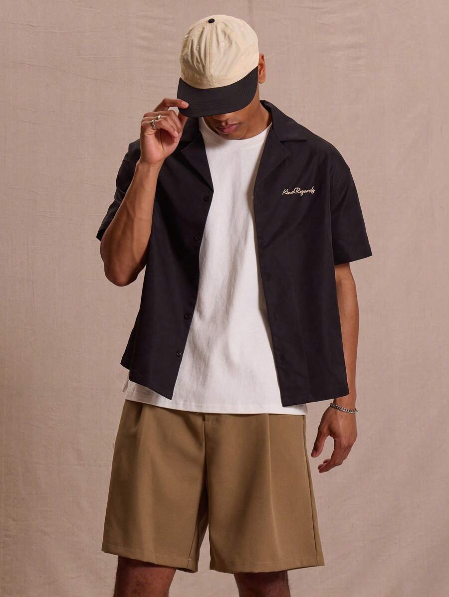 Button Up Short Sleeve Graphic Bowling Shirt