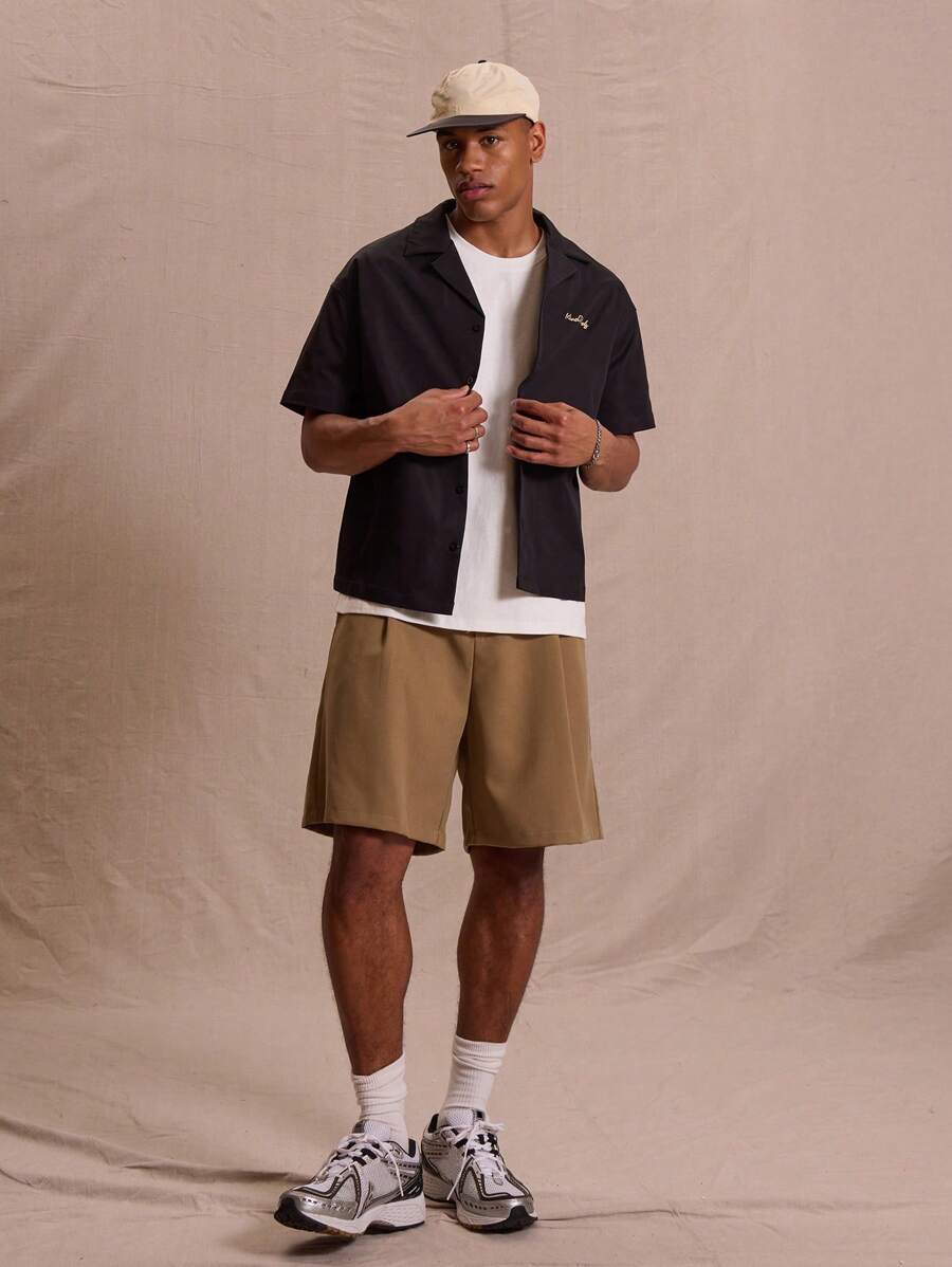 Button Up Short Sleeve Graphic Bowling Shirt