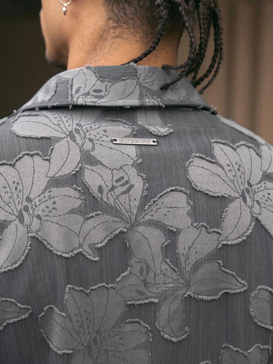 Men's Streetwear Turndown Collar Short Sleeve Loose Fit Shirt