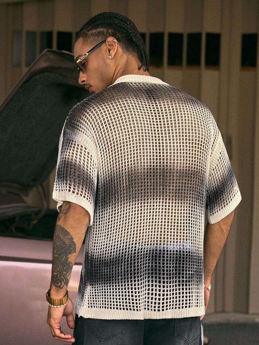 Men's Short Sleeve Loose Fit Knitted Top