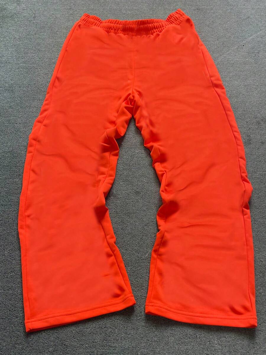 Men's Fashion Street Letter Three-Dimensional Print Drawstring Loose Sweater Pants