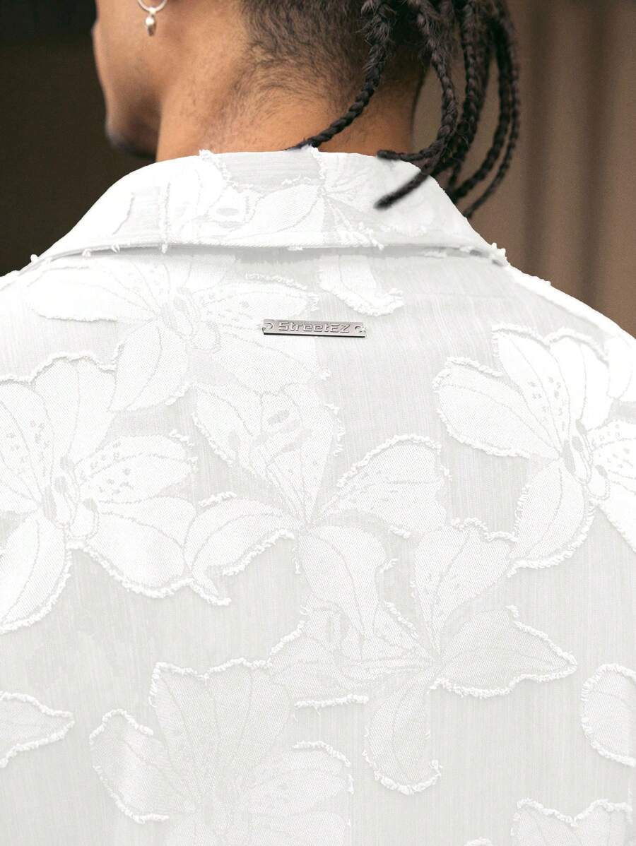 Men's Streetwear Turndown Collar Short Sleeve Loose Fit Shirt