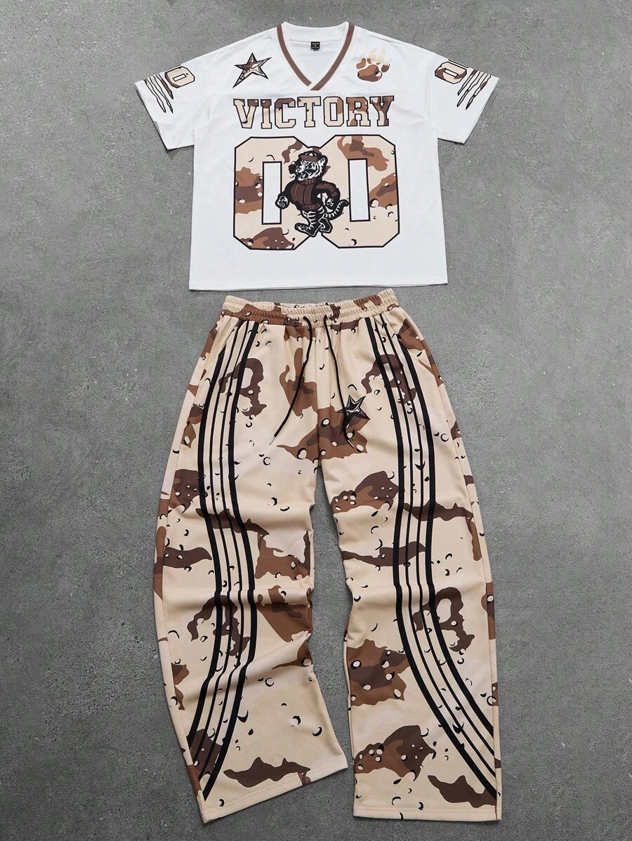 Men’s Short Sleeve T-Shirt And Pants 2pcs Set