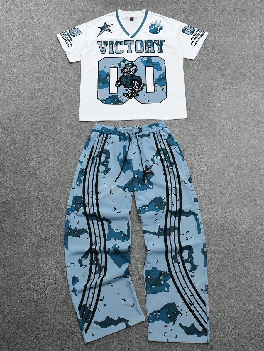 Men’s Short Sleeve T-Shirt And Pants 2pcs Set
