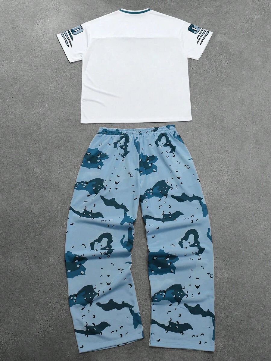 Men’s Short Sleeve T-Shirt And Pants 2pcs Set