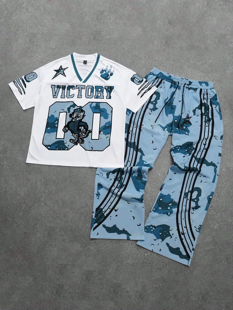 Men’s Short Sleeve T-Shirt And Pants 2pcs Set