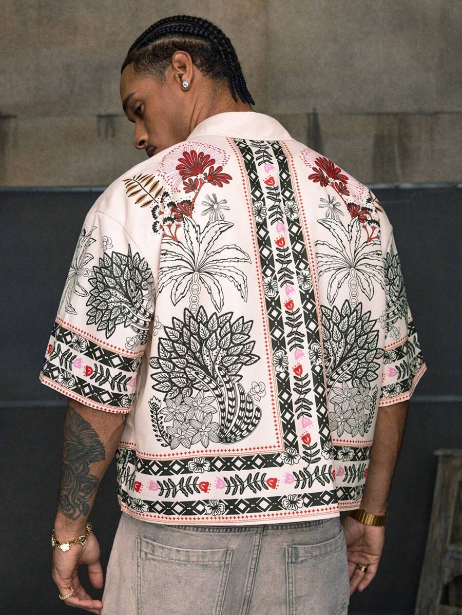 Casual Resort Style Short Sleeve Streetwear Shirt For Men
