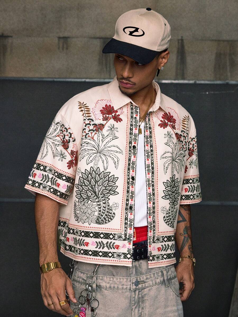 Casual Resort Style Short Sleeve Streetwear Shirt For Men