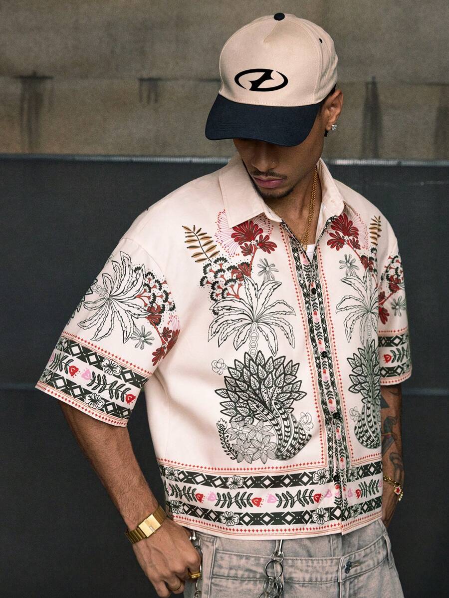 Casual Resort Style Short Sleeve Streetwear Shirt For Men