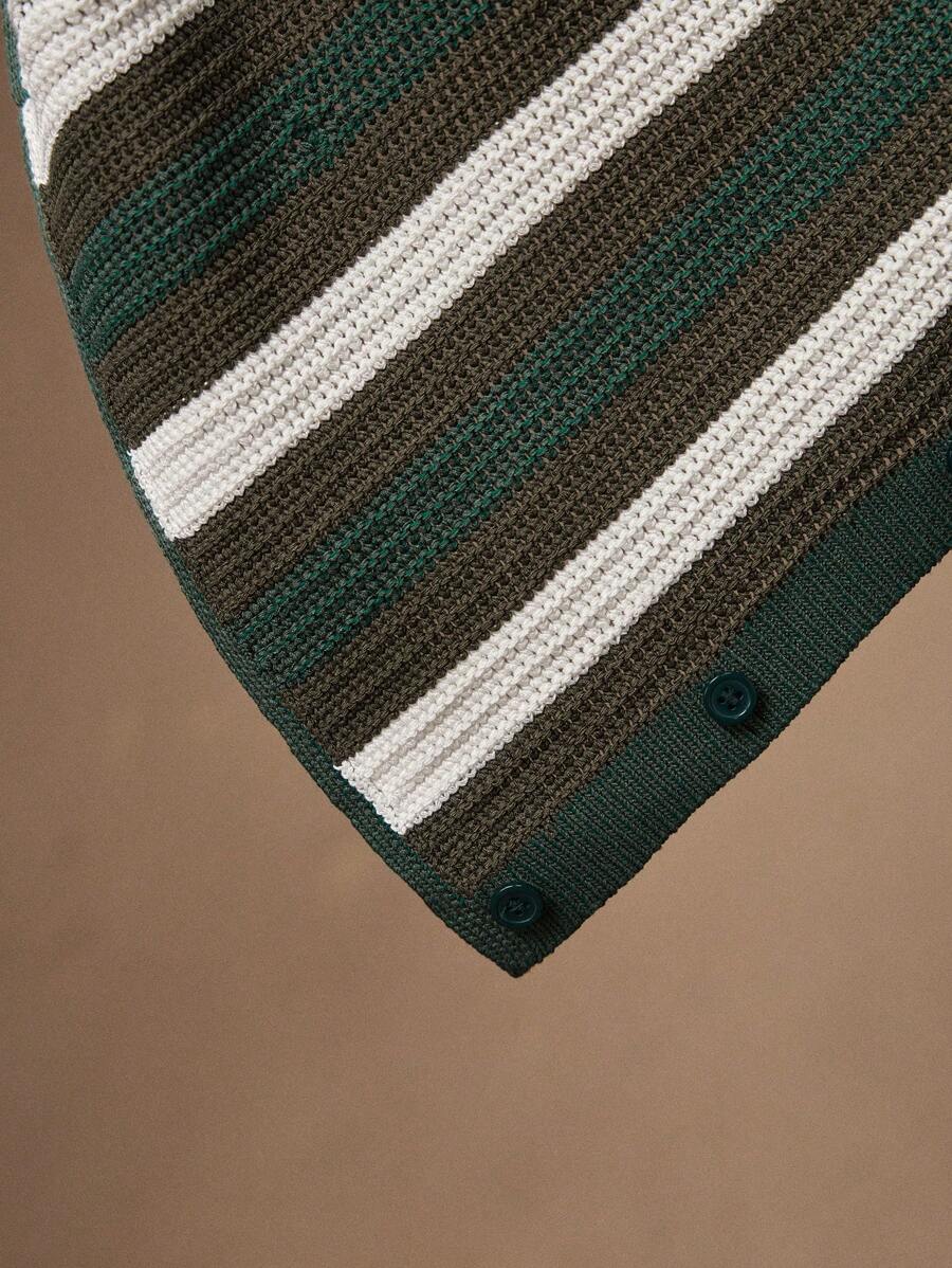Men's Knitted Short Sleeve Cardigan