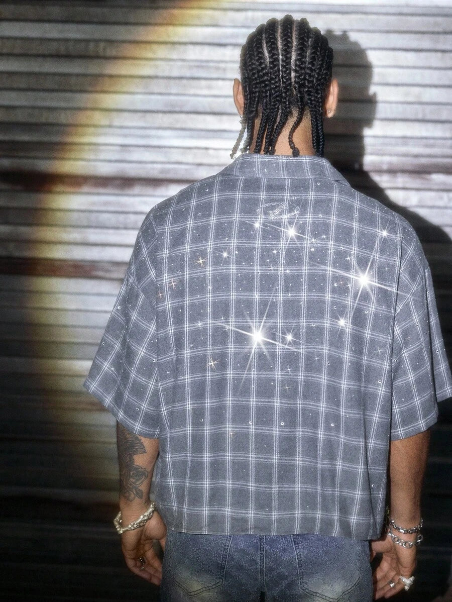 Men's Streetwear Turndown Collar Short Sleeve Loose Fit Shirt