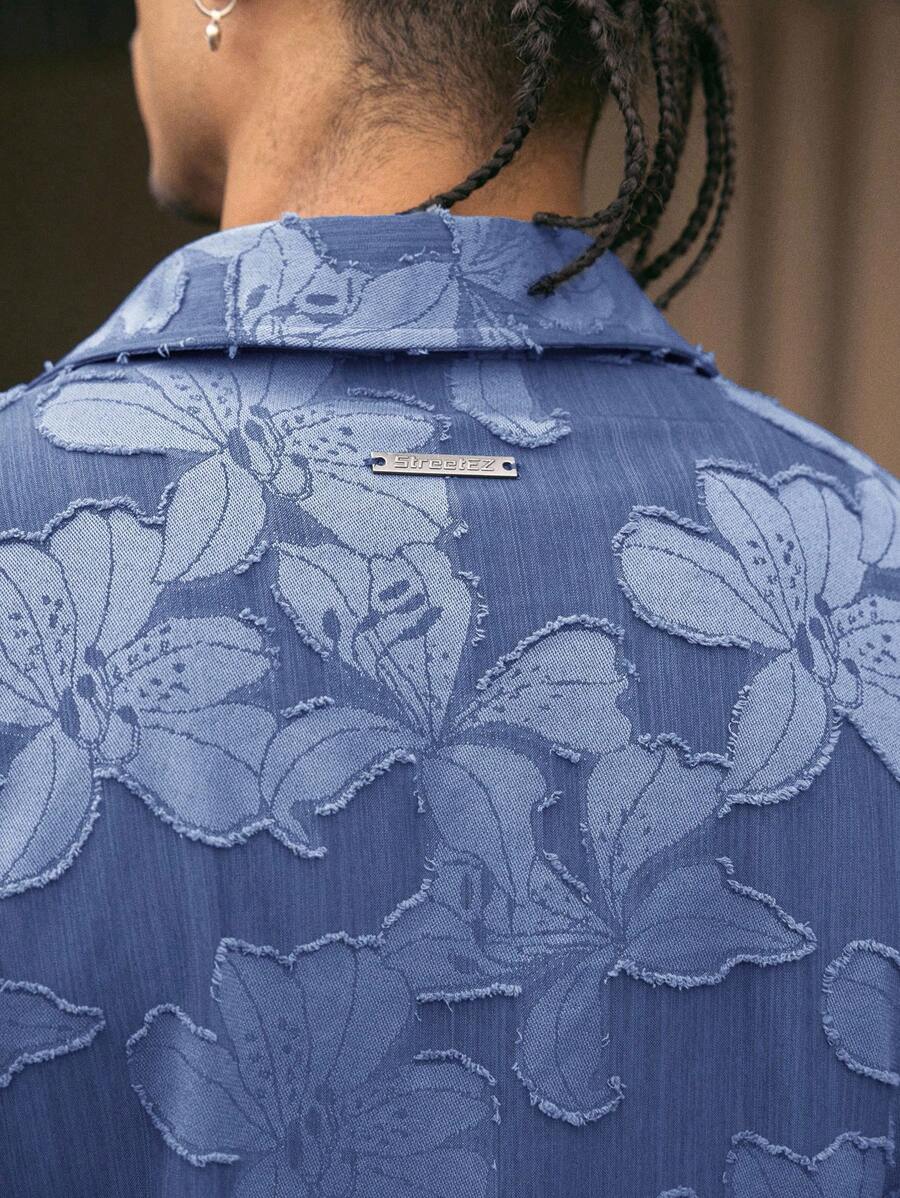 Men's Streetwear Turndown Collar Short Sleeve Loose Fit Shirt