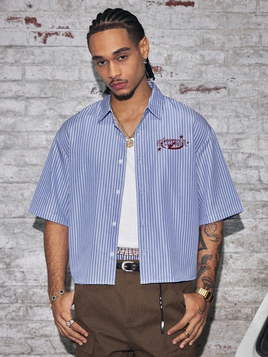 Mens's Casual Streetwear Vintage Print Short Sleeve Shirt For Men