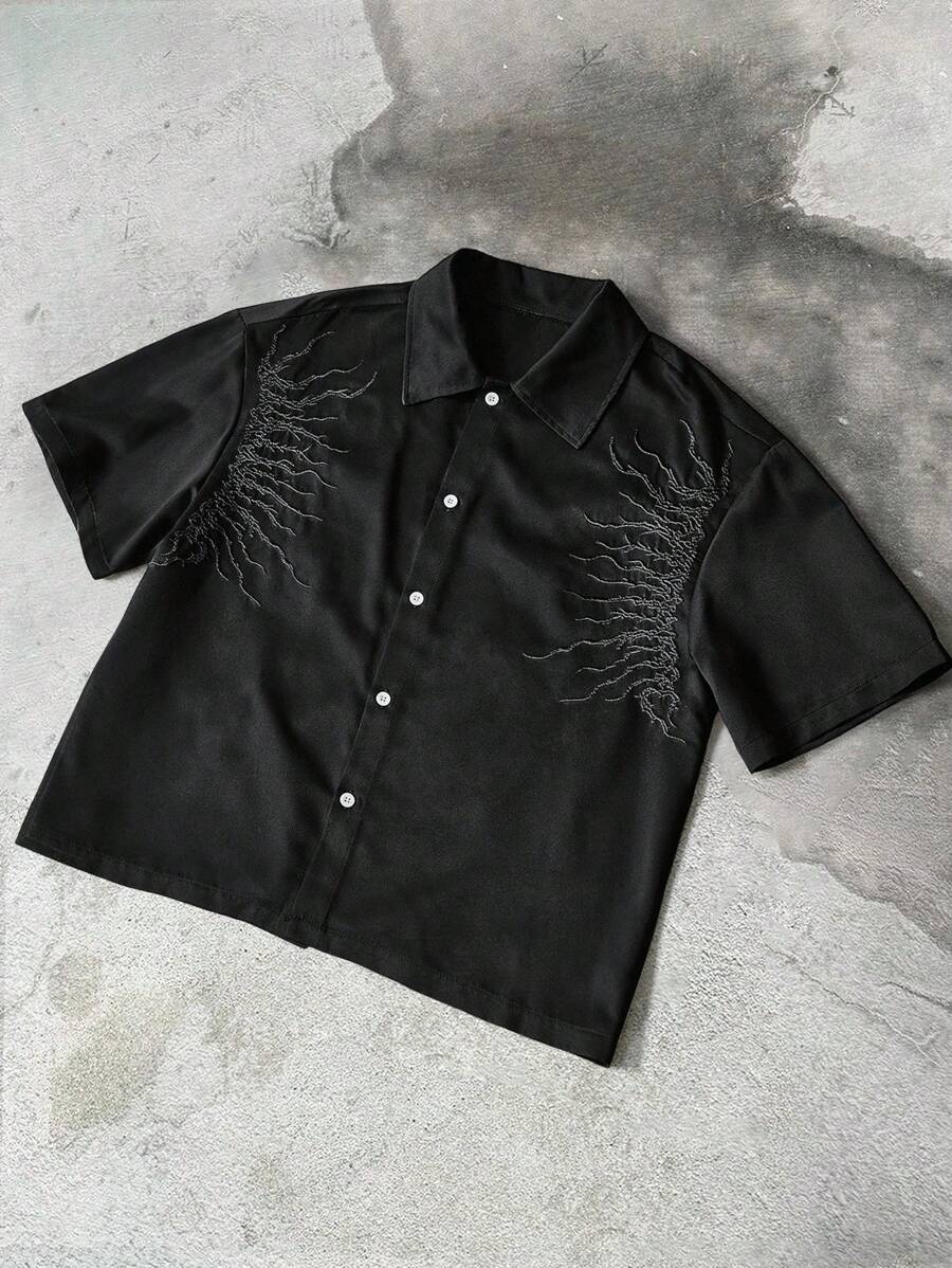 Men's Oil Painting Sunflower Print Pegasus Print Zip-Up Shirt ,