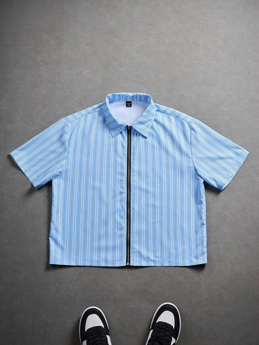 Men's Oil Painting Sunflower Print Pegasus Print Zip-Up Shirt ,