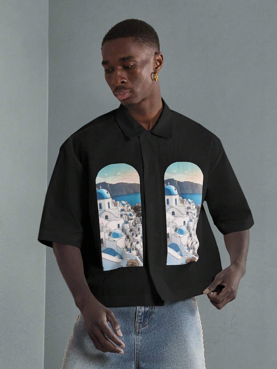 Print Button-Up Resort Shirt