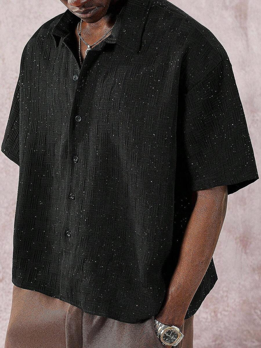 Men's Oil Painting Sunflower Print Pegasus Print Zip-Up Shirt ,
