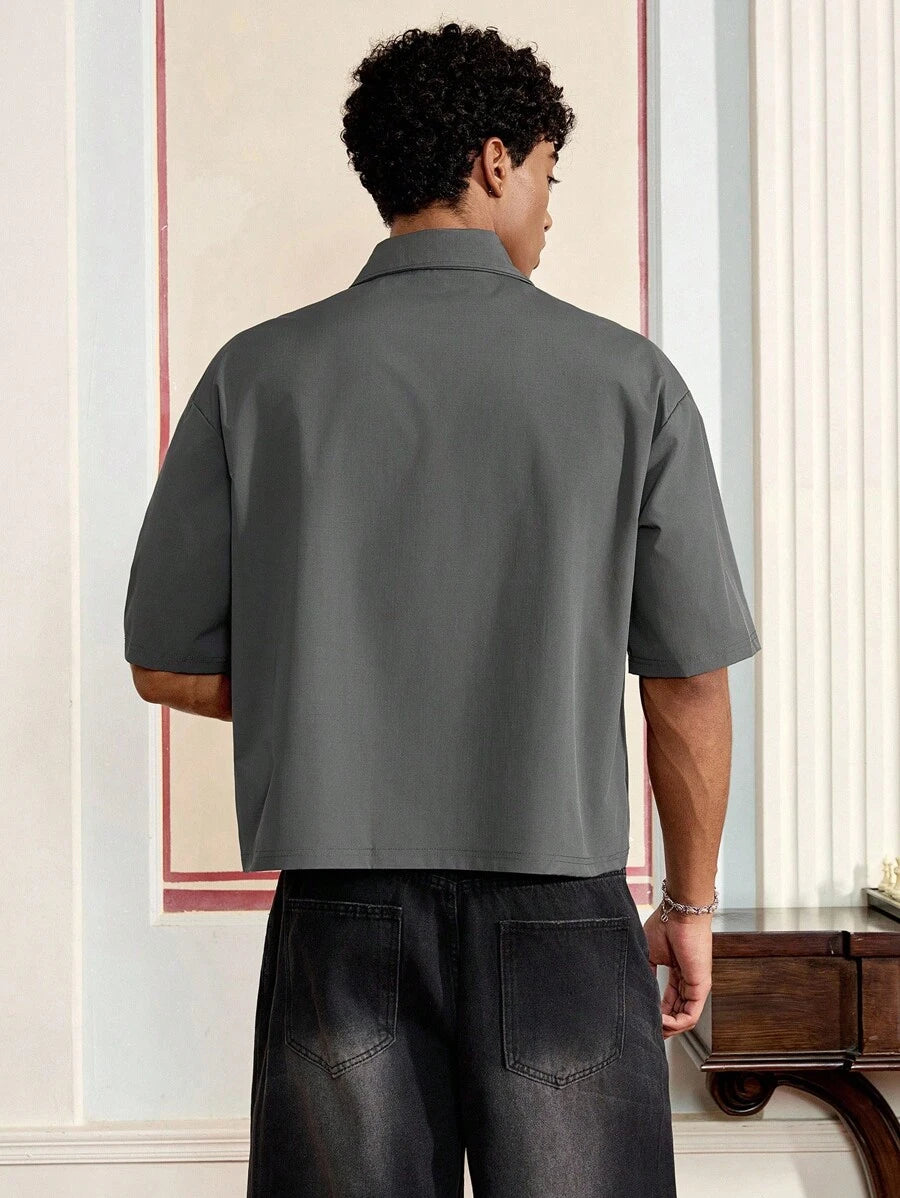 Men's Cargo Pocket Short Sleeve Casual Shirt