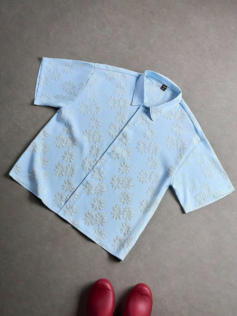 Men's Oil Painting Sunflower Print Pegasus Print Zip-Up Shirt ,