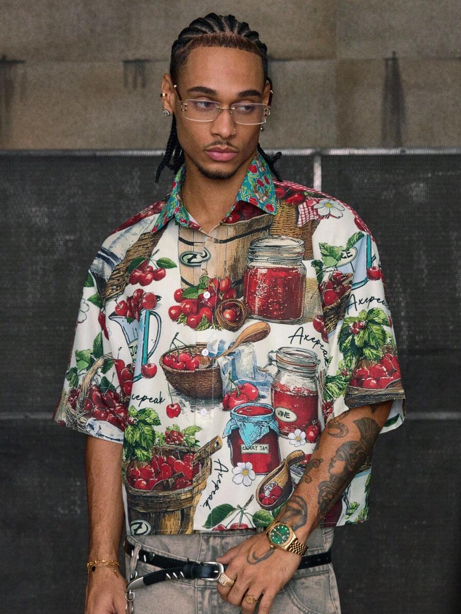 Casual Resort Style Short Sleeve Streetwear Shirt For Men