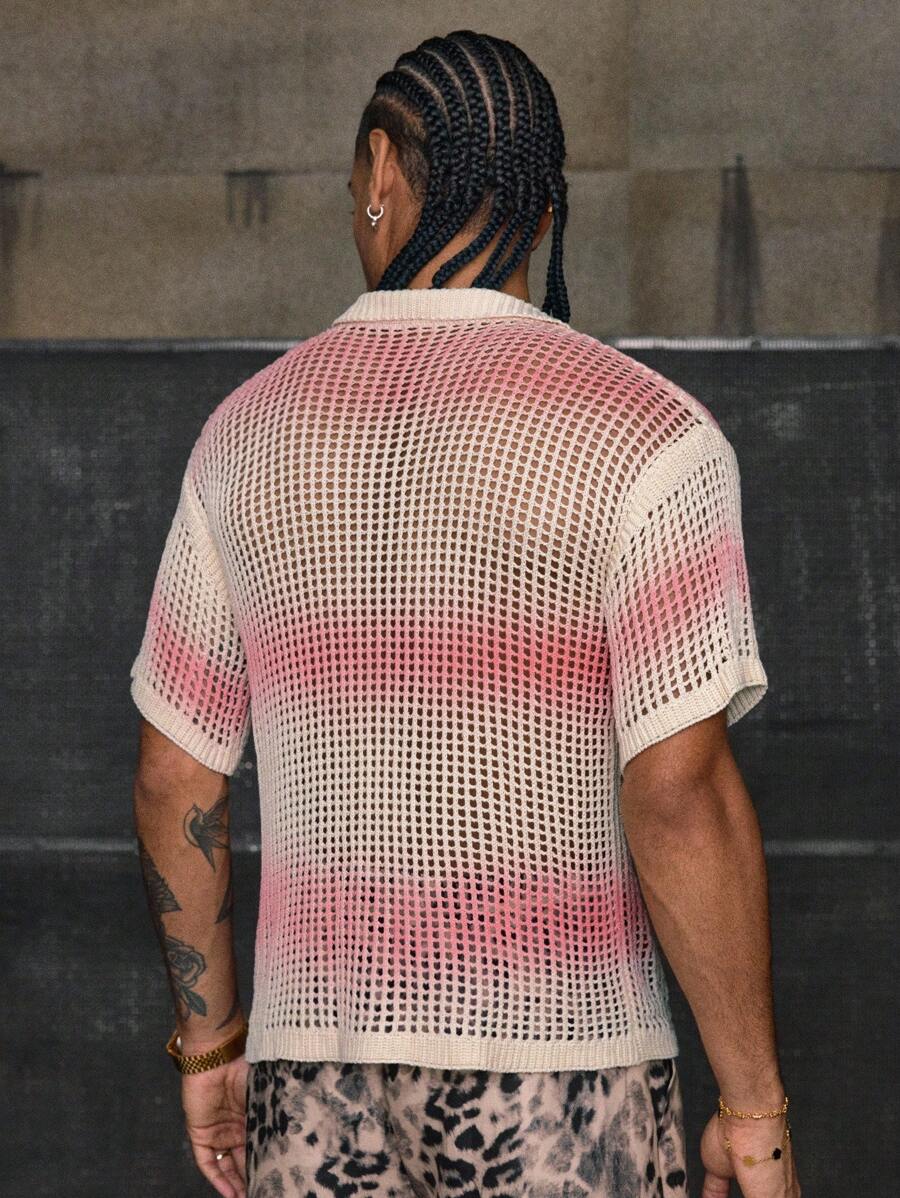 Men's Short Sleeve Loose Fit Knitted Top