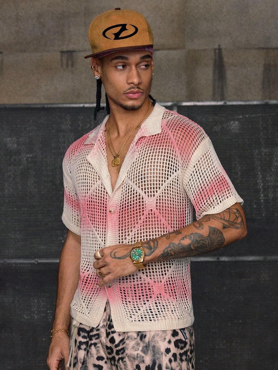 Men's Short Sleeve Loose Fit Knitted Top