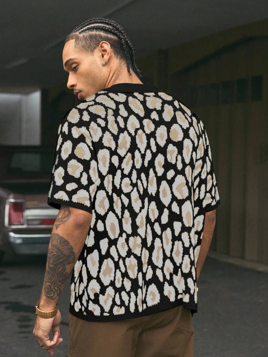 Short Sleeve Loose Fit Knit Shirt For Men