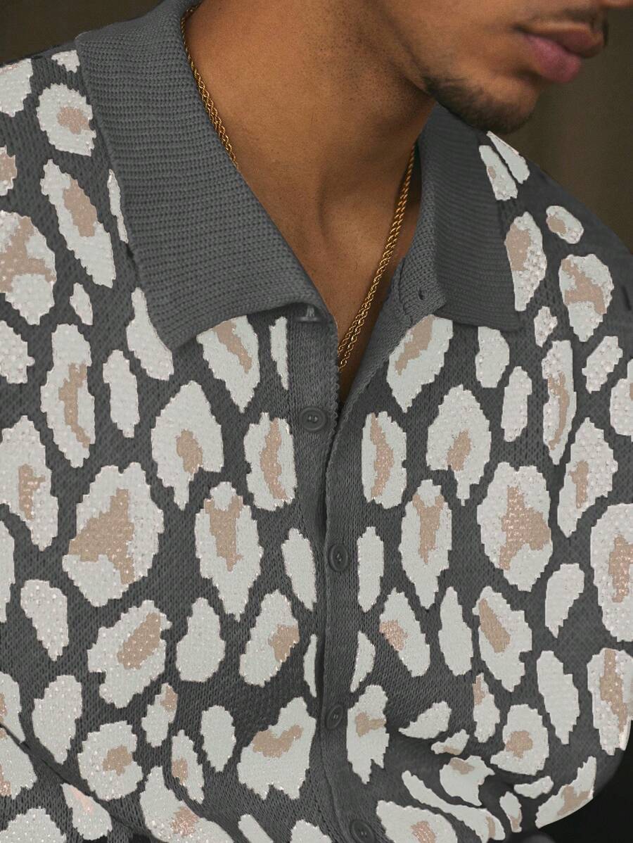 Short Sleeve Loose Fit Knit Shirt For Men