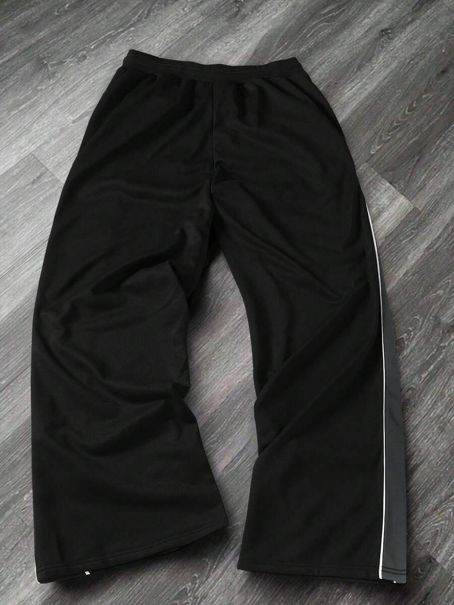 Men's Solid Color Patchwork Sweatpants