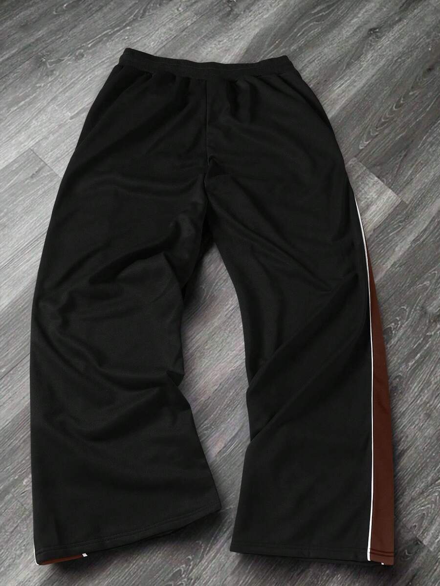 Men's Solid Color Patchwork Sweatpants