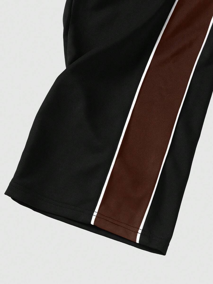 Men's Solid Color Patchwork Sweatpants